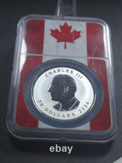 2024 Canada Maple Leaf Ultra High Relief Pulsating Reverse PF70 NGC Flag Slab