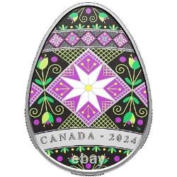 2024 Canada Pysanka 1 oz Silver Proof Egg Shaped $20 Coin