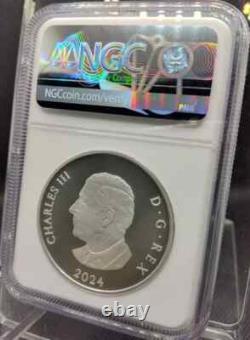 2024 Canada Sapphire Jubilee Snowflake Brooch Silver Proof Coin NGC PF70 MATTE