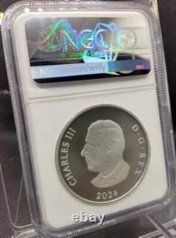 2024 Canada Sapphire Jubilee Snowflake Brooch Silver Proof Coin NGC PF70 MATTE