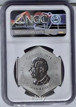 2024 Canada Snowflake Light Blue Crystal $20 Silver Coin Reverse Proof NGC PF70