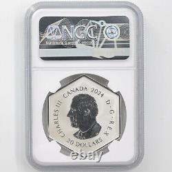 2024 Canada Snowflake Light Blue Crystal 20CAD 1oz Silver Proof Coin NGC PF 70FR