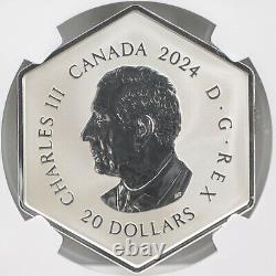 2024 Canada Snowflake Light Blue Crystal 20CAD 1oz Silver Proof Coin NGC PF 70FR