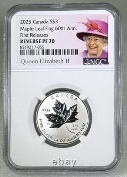 2024 Queen Elizabeth $3 1/4 Oz Canada Silver Ngc Pf70 Maple Leaf First Releases