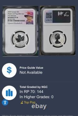 2024 Queen Elizabeth $3 1/4 Oz Canada Silver Ngc Pf70 Maple Leaf First Releases