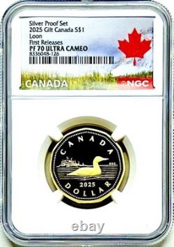 2025 $1 Canada Gilt Silver Proof Loonie Ngc Pf70 Ucam Loon First Release Low Pop