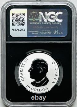 2025 $10 Canada. 9999 Silver Ngc Rev Proof Pf70 Gleaming Maple Leaf Leaves Fr