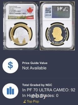 2025 $20 Canada 1 Oz Silver Proof Gilt Ngc Pf70 Animal Portrait Polar Bear Fr
