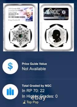 2025 $20 Canada 1oz Silver Proof Ngc Pf70 Snowflake Green Crystal First Releases