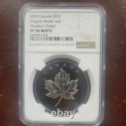 2025 $20 Canada Rhodium Silver Proof Ngc Pf70 Elegant Maple Leaf First Releases