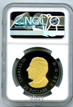 2025 $20 Canada Rhodium Yellow Gold Silver Proof Ngc Pf70 Elegant Maple Leaf -fr