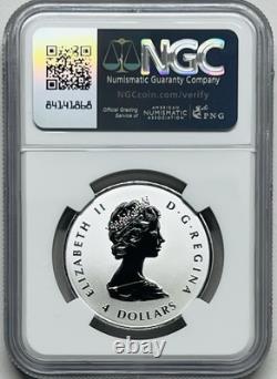 2025 $4 1/2 Oz Silver Canada Maple Leaf Flag 60th Ngc Pf70 Queen Elizabeth Fr