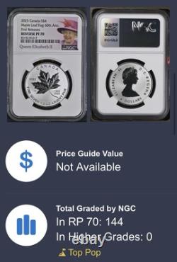 2025 $4 1/2 Oz Silver Canada Maple Leaf Flag 60th Ngc Pf70 Queen Elizabeth Fr