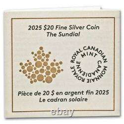 2025 Canada 1 oz. 999 Silver Proof $20 The Sundial 3D Coin BOX COA Mintage 5000