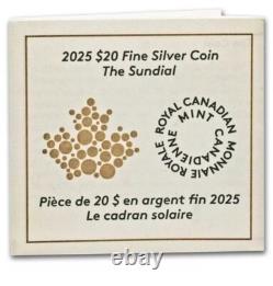 2025 Canada 1 oz. 999 Silver Proof $20 The Sundial 3D Coin BOX COA Mintage 5000