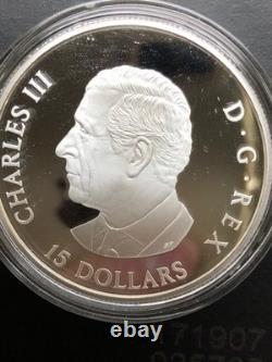 2025 Canada $15 Tall Ships Three-Masted Schooner 3/4 oz colorized silver proof