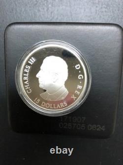 2025 Canada $15 Tall Ships Three-Masted Schooner 3/4 oz colorized silver proof