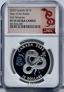 2025 Canada $15 Year of the Snake Silver Coin NGC PF70UCAM First Releases