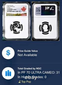 2025 Canada 25 Cent. 9999 Silver Proof Ngc Pf70 Caribou Quarter First Releases