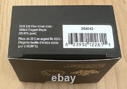 2025 Canada Elegant Maple 1 oz Silver Gilded Matte Proof Rhodium BOX COA NEW