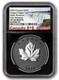 2025 Canada Elegant Maple Leaf Black Rhodium 1 Oz Silver NGC PF70 Coin JR083