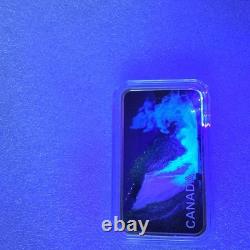 2025 Canada Haunted Canada Lady in White 1 oz Silver Proof Black Light Coin Bar