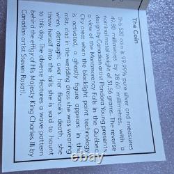 2025 Canada Haunted Canada Lady in White 1 oz Silver Proof Black Light Coin Bar