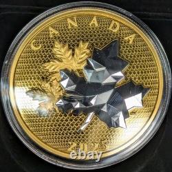 2025 Canada Maple Leaves in Motion $50 Pure Silver Coin Reverse Gold Plating