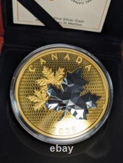 2025 Canada Maple Leaves in Motion $50 Pure Silver Coin Reverse Gold Plating