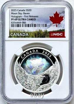 2025 Canada Moon Sky Raven $20 Silver Holographic Proof Ngc Pf69 Fr (pop=17)