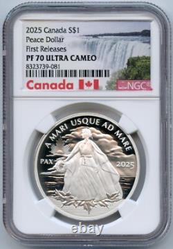 2025 Canada Peace Dollar 1 Oz 9999 Silver Proof NGC PF70 $1 Coin JP866
