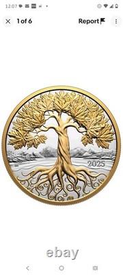2025 Canada Silver $10 Coin Tree Of Life Gilt Gilded withOGP