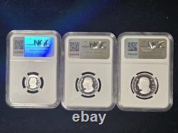 2025 Canada Silver Proof Set (3) NGC PF69 Ultra Cameo Dime Quarter Half Dollar