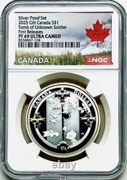 2025 Canada Tomb Of Unknown Soldier 7-coin Silver Proof Set Ngc Pf69 Pop-1 Ebay