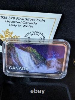 2025 Haunted Canada #1 Lady in White $20 Pure Silver Proof Glow-In-The-Dark