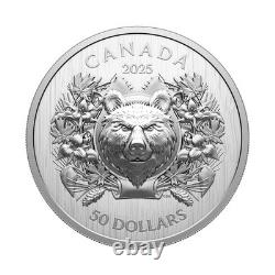 2025 Proof $50 Canadian Silver Heraldic Bear OGP & COA