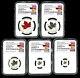 2025 Queen Elizabeth Silver 60th Maple Leaf Flag Ngc Pf70 5-coin Rev Proof Set