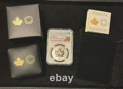 2025 ROSE GILT 1 OZ SILVER REVERSE PROOF PF NGC 70 Canada Maple KING CHARLES