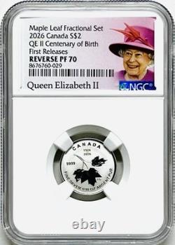 2026 $2 Canada 1/10oz Silver Qeii Centenary Maple Leaf Ngc Pf70 Rev Proof Fr
