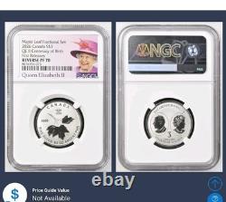 2026 CANADA Maple Leaf Silver Set $3 Coin Queen Elizabeth Centenary NGC Rev PF70