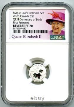 2026 S$1 Canada Qeii Centenary Silver Maple Leaf Ngc Pf70 Rev Proof Mintage 3500