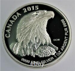 2105 Canadian BALD EAGLE 4 coin Proof set. 9999 silver COA & OGP