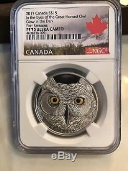 $250 Dollar In the Eyes of Snowy Owl 1 kilo kg. 9999 Silver Canada 2014 proof