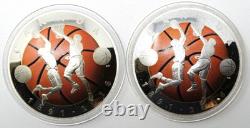 2x 2016 Canada $25 1 oz Colorized Proof Silver 125th Basketball Commemorative 2