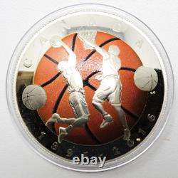 2x 2016 Canada $25 1 oz Colorized Proof Silver 125th Basketball Commemorative 2