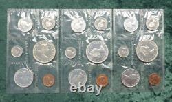 3 1964 Canada Silver Proof Like Mint Sets, 18 PL Canadian Coins, 3.3oz ASW Total