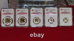5 coin set Canada Silver Maple Leaf Gilt Reverse Proof NGC PR69 -$1 $2 $3 $4 $5