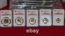 5 coin set Canada Silver Maple Leaf Gilt Reverse Proof NGC PR69 -$1 $2 $3 $4 $5