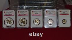 5 coin set Canada Silver Maple Leaf Gilt Reverse Proof NGC PR69 -$1 $2 $3 $4 $5