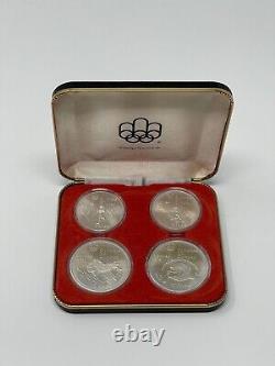 Beautiful, Amazing Canada 1976 Olympics, 4 Silver Coins BU with Case (#174)